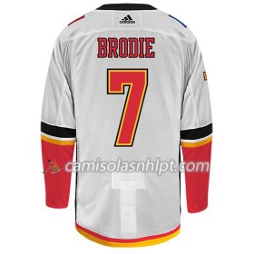 Camisola Calgary Flames TJ BRODIE 7 Adidas Branco Authentic - Homem